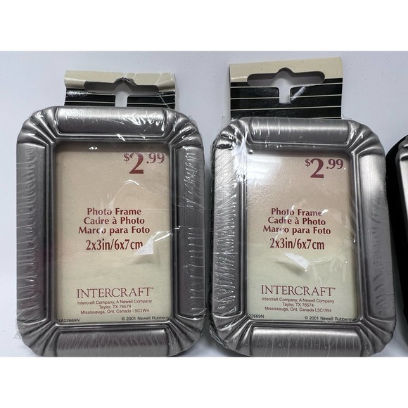 Intercraft Photo Frame 2"x3" Five Silver‎ Stand Up Frames - Picture 1 of 4